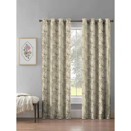 Aura Coffee Brown & Gold-Toned 2 Pieces Printed Door Curtains-picture-19