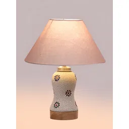 Aura Conical Grey & White Printed Glass Frustum Shaped Table Lamp-image-21