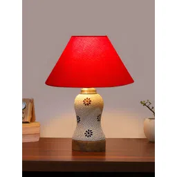 Aura Conical Red & White Printed Glass Frustum Shaped Table Lamp-image-14
