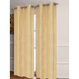 Aura Cream 2Pcs Ethnic Motifs Room Darkening Door Curtain image 2