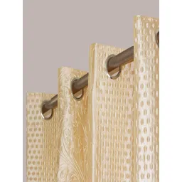 Aura Cream 2Pcs Ethnic Motifs Room Darkening Door Curtain image 5