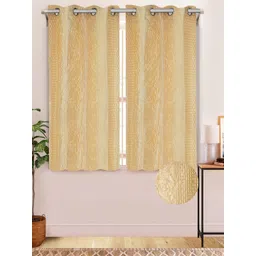 Aura Cream Coloured 2 Pcs Floral Printed Window Curtains-picture-18
