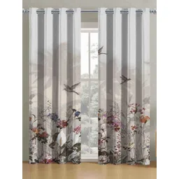 Aura Cream-Coloured & Black 2 Pieces Printed Long Door Curtains-picture-16