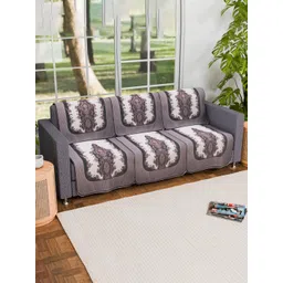 Aura Cream-Coloured & Black 6 Pieces Printed Sofa Cover-picture-11