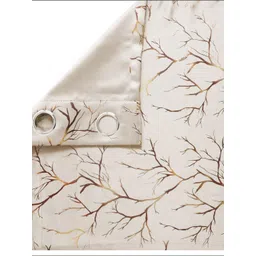 Aura Cream-Coloured & Gold-Toned 2 Pieces Floral Printed Door Curtain image 2