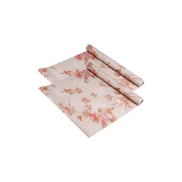 Aura Cream-Coloured & Pink 2 Pieces Floral Printed Shelf Liner Organisers-picture-29