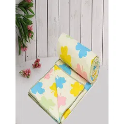Aura Cream-Coloured & Yellow Floral Microfiber AC Room 150 GSM Single Bed Dohar-picture-39