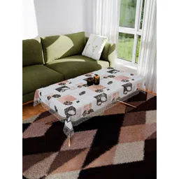 Aura Cream-Coloured Anti-Skid Plastic 4-Seater Table Cover-picture-26