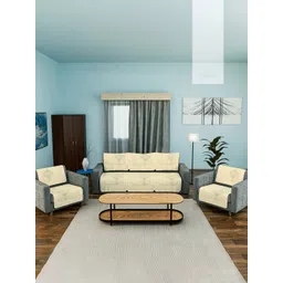 Aura Cream-Coloured Cotton Sofa Cover-image-27