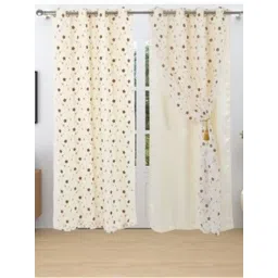Aura Cream-Coloured Embroidered Black Out Window Curtain-picture-31