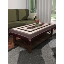 Aura Cream-Coloured Floral Plastic 4-Seater Table Cover-picture-14