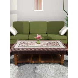 Aura Cream-Coloured Floral Plastic 4-Seater Table Cover-picture-27