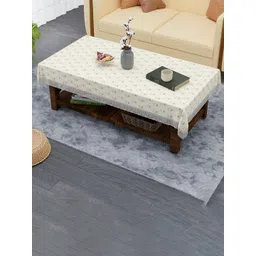 Aura Cream-Coloured Floral Plastic 4-Seater Table Cover-picture-26