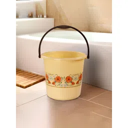 Aura Cream-Coloured Floral Plastic Bath Accessories Set-picture-10