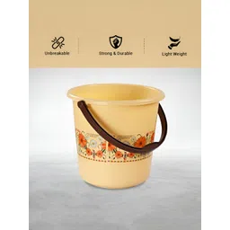 Aura Cream-Coloured Floral Plastic Bath Accessories Set image 2