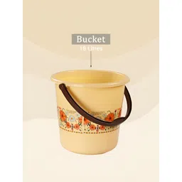 Aura Cream-Coloured Floral Plastic Bath Accessories Set image 4