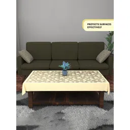 Aura Cream-Coloured Set of 2 Floral Cotton 6-Seater Table Cover with Embroidered details-picture-29