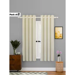 Aura Cream-Coloured Set of 2 Window Curtain-picture-39