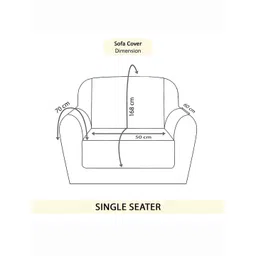 Aura Cream-Coloured Solid Velvet 1 Piece Sofa Cover image 2