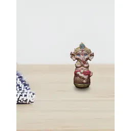 Aura Gold-Toned & Cream Colored Lord Ganesah Religious Idol Showpiece-picture-28