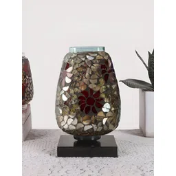 Aura Gold Toned & Pink Textured Glass Table Lamp With Base-picture-23