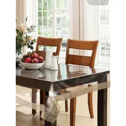 Aura Gold-Toned & Transparent 6 Seater Rectangle Table Cover-picture-38