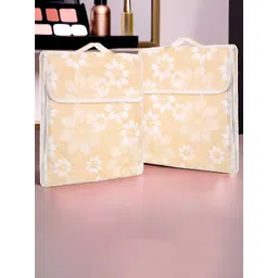 Aura Gold-Toned & White 2 Pieces Printed Pocket Makeup Storage Bag Organisers-picture-32