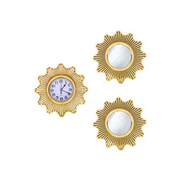 Aura Gold-Toned & White Textured Vintage Wall Clock-picture-26