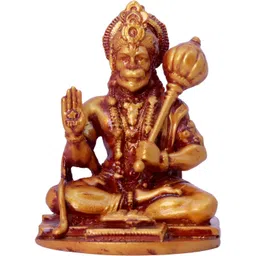Aura Gold-Toned Hanuman Religious Idol Showpiece-picture-11