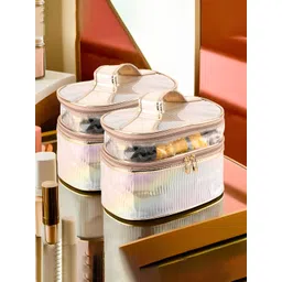Aura Gold-Toned Set of 2 Regular Makeup Organiser Organisers-picture-28