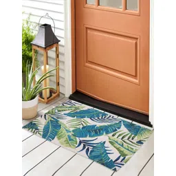 Aura Green & Blue Textured Anti Skid Doormat-image-32