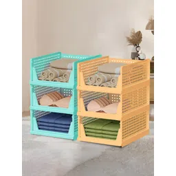 Aura Green & Off White 6 Pieces Textured Reusable Desk Organisers-picture-29