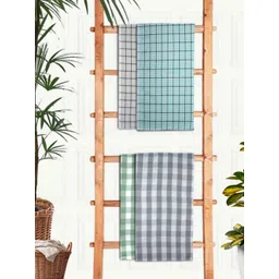 Aura Green & Pink 4 Pieces Printed Cotton 210 GSM Bath Towel image 1