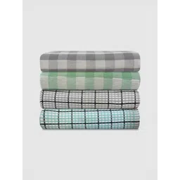 Aura Green & Pink 4 Pieces Printed Cotton 210 GSM Bath Towel image 3