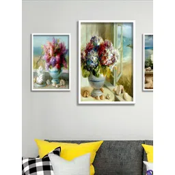Aura Green & Red 3 Pieces Floral And Botanical Wall Arts-picture-22