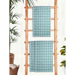 Aura Green & White 3 Pieces Printed Cotton 210 GSM Bath Towel-picture-14