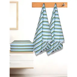 Aura Green & White 5 Striped Cotton 210 GSM Bath Towel-picture-35