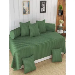 Aura Green & White 8 Pieces Striped Diwan Set-picture-28