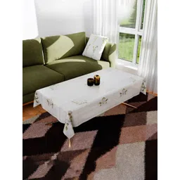Aura Green & White Floral Printed Anti-Skid 4-Seater Table Cover-picture-28