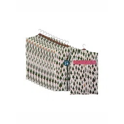 Aura Green & White White 24 Pieces Printed Cotton Hanging Saree Covers Organisers image 1