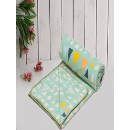 Aura Green & Yellow Geometric Microfiber AC Room 150 GSM Single Bed Dohar-picture-35