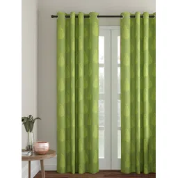 Aura Green Ethnic Motifs Printed Premium Cotton Room Darkening Long Door Curtain-picture-39