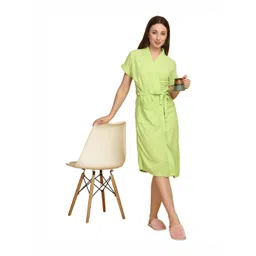 Aura Green Shawl Collar Bath Robe-picture-16