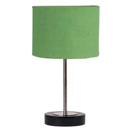 Aura Green Textured Wood Cylindrical Shaped Table Lamp-picture-31