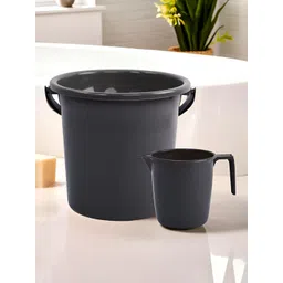 Aura Grey 2 piece Solid Plastic Bath Accessories Set-picture-44