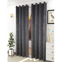 Aura Grey 2 Pieces Room Darkening Long Door Curtain-picture-15