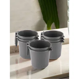 Aura Grey 8 piece Solid Plastic Bath Accessories Set-picture-34