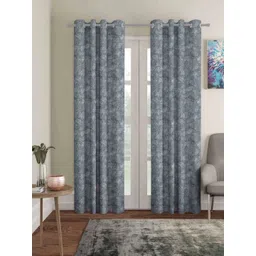 Aura Grey & Black 2 Pieces Abstract Printed Long Door Curtains-picture-14