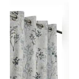 Aura Grey & Black 2 Pieces Printed Velvet Long Door Curtains image 4