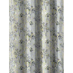 Aura Grey & Black 2 Pieces Printed Velvet Long Door Curtains image 2